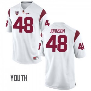 Youth USC #48 Damon Johnson White Player Jerseys 915495-575
