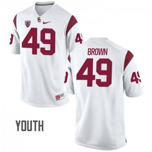 Youth USC #49 Michael Brown White Embroidery Jersey 534648-235