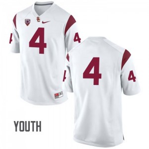 Youth USC Trojans #4 Chris Hawkins White No Name Official Jerseys 674408-316