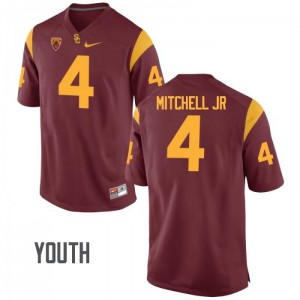Youth USC #4 Steven Mitchell Jr Cardinal Embroidery Jersey 662371-616