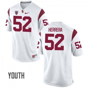 Youth Trojans #52 Christian Herrera White Official Jerseys 403823-740
