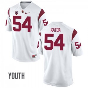 Youth Trojans #54 Tayler Katoa White NCAA Jerseys 676250-654