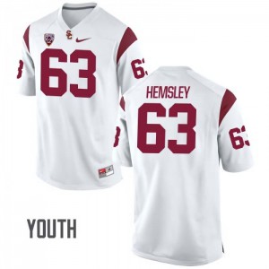 Youth USC #63 Roy Hemsley White Stitched Jersey 252836-352