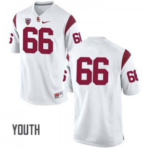Youth Trojans #66 Cole Smith White No Name Embroidery Jersey 369174-694