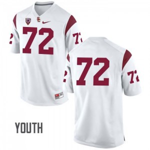 Youth USC #72 Andrew Vorhees White No Name Stitched Jersey 315816-432