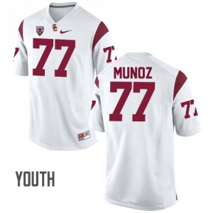 Youth Trojans #77 Anthony Munoz White University Jerseys 466033-208