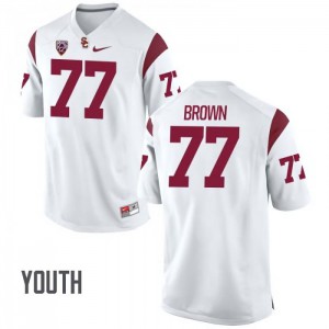 Youth USC #77 Chris Brown White College Jerseys 968785-391