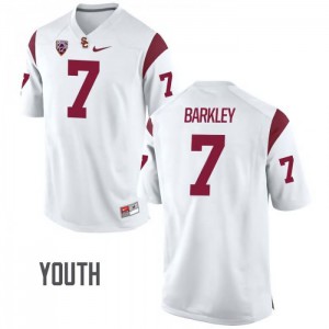 Youth Trojans #7 Matt Barkley White High School Jerseys 969493-157