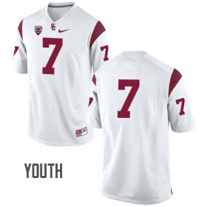 Youth Trojans #7 Matt Barkley White No Name NCAA Jerseys 777287-889