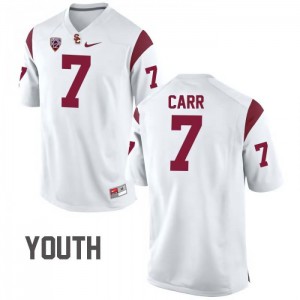Youth Trojans #7 Stephen Carr White College Jerseys 752764-753