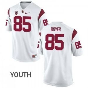 Youth USC #85 Jackson Boyer White Stitch Jerseys 183448-386