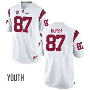Youth Trojans #87 Alec Hursh White Stitched Jersey 652625-878