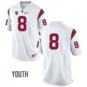 Youth USC #8 Iman Marshall White No Name Embroidery Jersey 322030-952