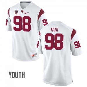 Youth USC #98 Josh Fatu White Player Jerseys 210066-811